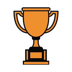 Orange trophy icon representing success and victory