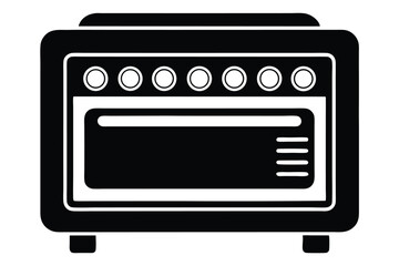 electric oven black and white silhouette on white background
