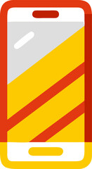 Stylized Smartphone with Red and Yellow Stripes mobile phone