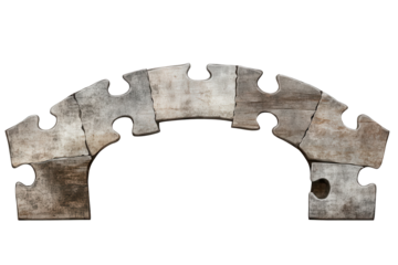Connecting two parts of a community with a unique puzzle bridge that symbolizes unity and creativity in design