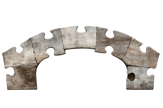 Connecting two parts of a community with a unique puzzle bridge that symbolizes unity and creativity in design