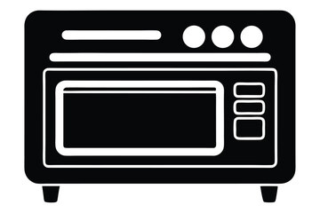 electric oven black and white silhouette on white background