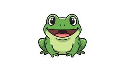 Smiling Green Frog Cartoon Character Playful Amphibian Illustration for Design