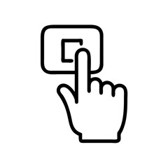 Finger pressing or selecting a button, simple and clean vector style illustration