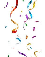Colorful Confetti Falling on White Background