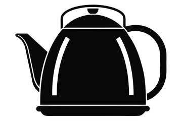 Obraz premium electric kettle black and white silhouette on white background