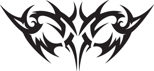 Abstract tribal design resembling stylized wings for tattoo arti