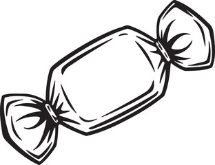 Simple illustration of a wrapped candy, ideal for decoration and