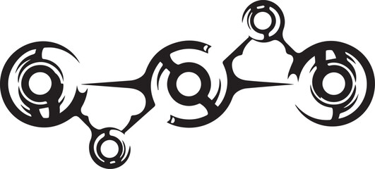 Stylized Abstract Shape of Linked Circles for Creative Designs a