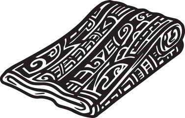Stylized bar towel with intricate tribal tattoo design vector gr