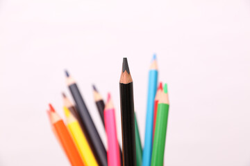 Fototapeta premium Set of colored pencils on a white background