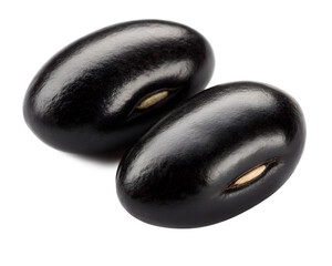black beans isolated on transparent white background clipping path