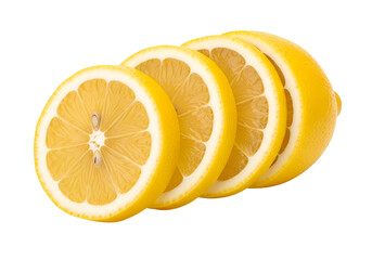 lemons isolated on transparent white background clipping path