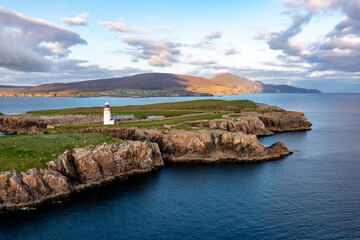Aerial view of Rathlin O'Birne island in County Donegal, Irleand