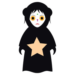 the ghostly child holding vector illustration