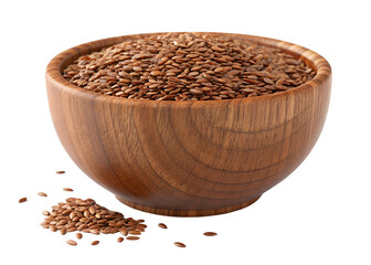 flax seeds isolated on transparent white background clipping path