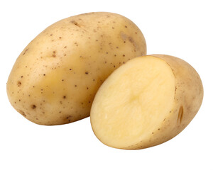 potato isolated on transparent white background clipping path