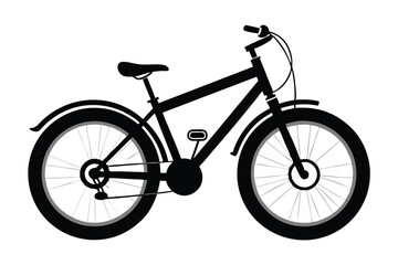 Fototapeta premium electric bike black and white silhouette on white background