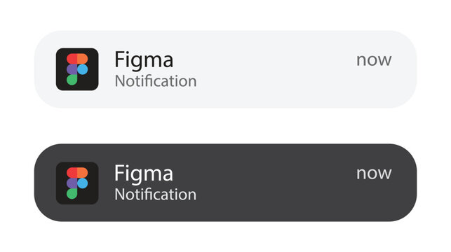 Figma Notification UI Design, Light and Dark Mode, Editorial&nbsp;Use&nbsp;Only
