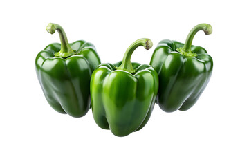 green peppers isolated on transparent white background clipping path