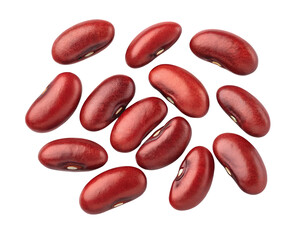 red kidney beans isolated on transparent white background clipping path