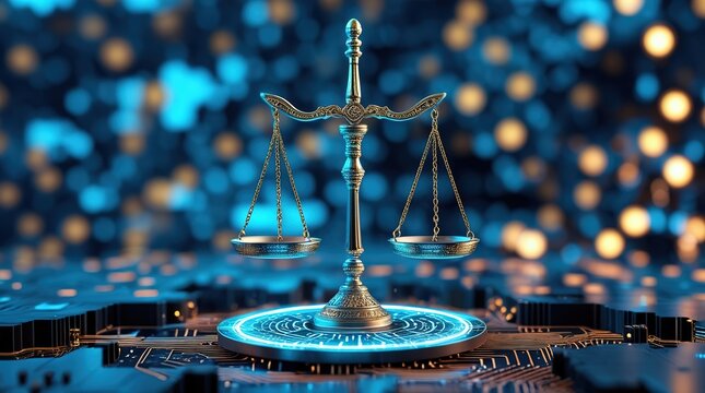 The brass scales of justice, a legal symbol of equality and law, illustrate the balance and weight of a court judge's judgment