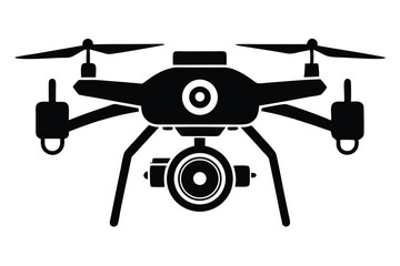 drone black and white silhouette on white background