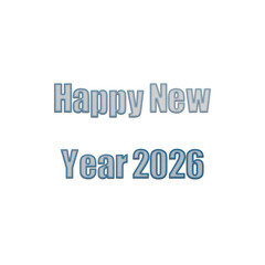 Happy New Year 2026 Typography Text Design | Minimal Greeting Lettering Art | Festive Celebration Graphic