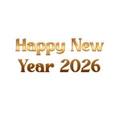 Happy New Year 2026 Typography Text Design | Minimal Greeting Lettering Art | Festive Celebration Graphic