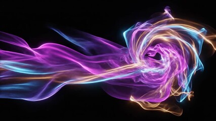 Vibrant holographic spectrum waves, abstract light trails and flowing energy patterns - Powered by Adobe