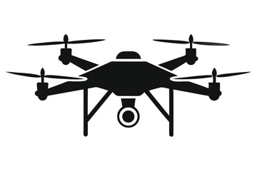 drone black and white silhouette on white background