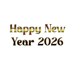 Happy New Year 2026 Typography Text Design | Minimal Greeting Lettering Art | Festive Celebration Graphic