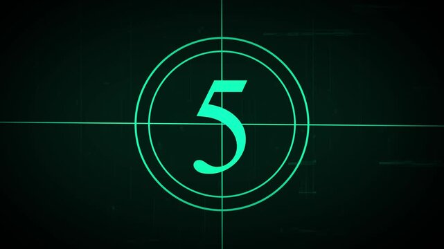Retro film countdown leader with the number 2 in a teal circle on a black background Keywords: retro, film, countdown, leader, movie, cinema, theater, screen, number, two, 2, circle, graphic
