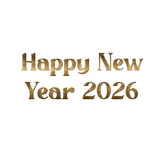 Happy New Year 2026 Typography Text Design | Minimal Greeting Lettering Art | Festive Celebration Graphic