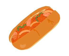 ナポリタンパンのイラスト