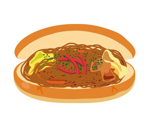 やきそばパンのイラスト