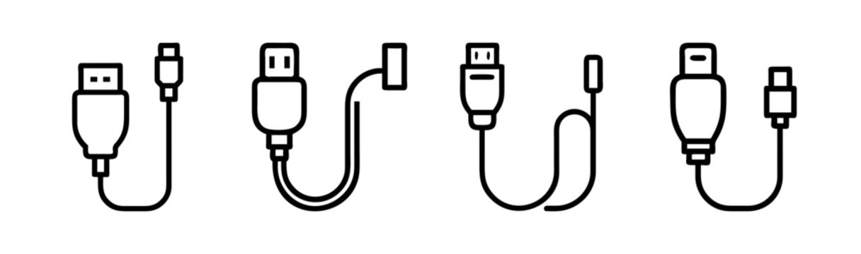 Vector graphic of hdmi cable connector and cord icon