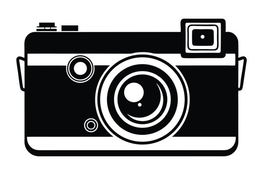 disposable camera black and white silhouette