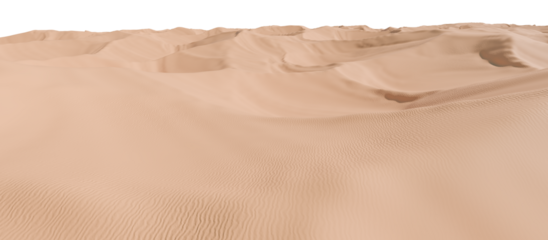 Minimal desert sand dunes under clear sky. 3D rendering.	
