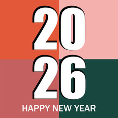 Modern retro 2026 typography layout poster design vector illustration