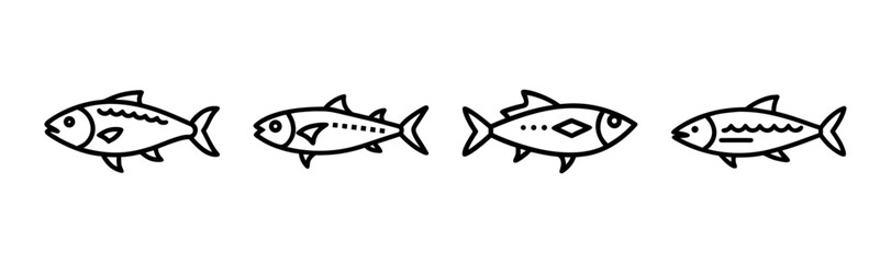 Mackerel fish vector illustration scalable icon for seafood design