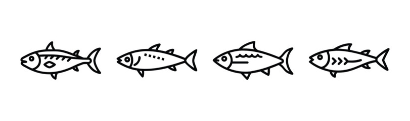 Vector illustration of a mackerel fish icon scalable and versatile