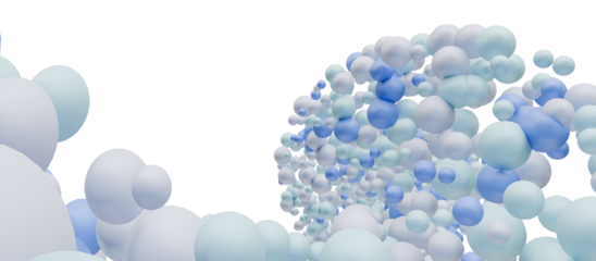 Abstract 3D digital DNA helix structure background. Transparent background. 3D rendering.