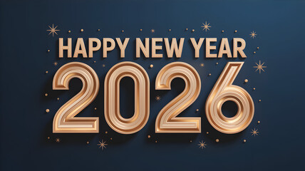 Luxury dark blue Happy New Year 2026 Background illustration design,generative ai