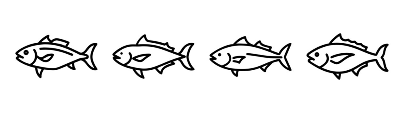 Stylized amberjack fish vector illustration scalable graphic