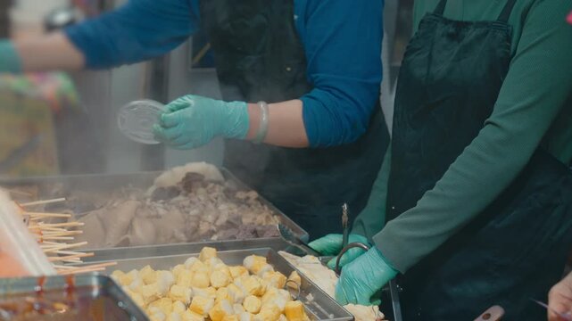 Street food of the Hong Kong at night