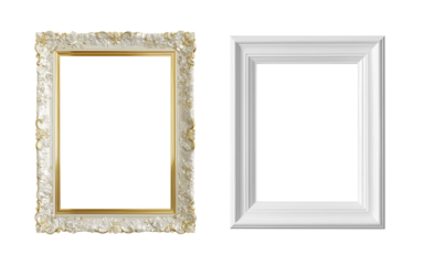 Modern white and gold frames