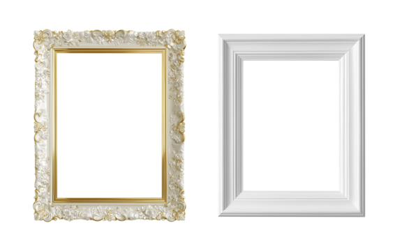 Modern white and gold frames