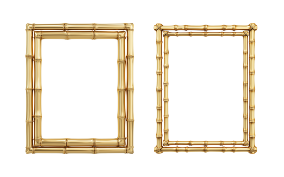 Two golden bamboo frames for paintings or photos