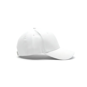 Blank solid white baseball cap mock-up isolated on white background